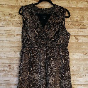 Sonoma Brown Polka Dot Floral Dress Size L